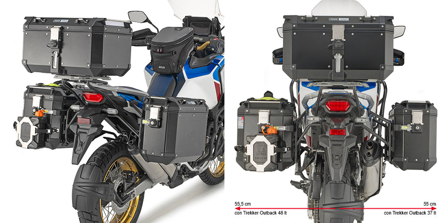 Honda CRF 1100 L Africa Twin Adventure Sports [GIVI] - Stahlrohr-Seitenkofferträger PL ONE-FIT für die Trekker Outback