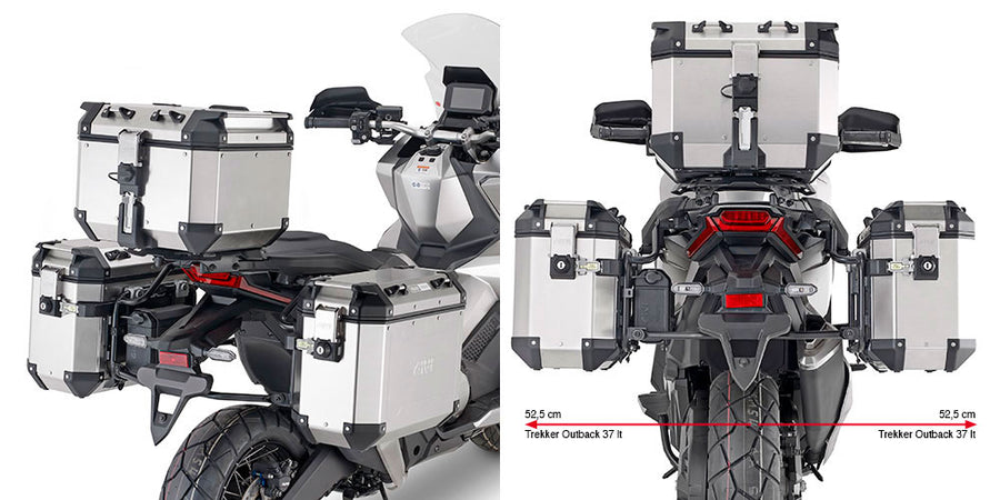 Honda X-ADV 750 [GIVI] - Stahlrohr-Seitenkofferträger PL ONE-FIT für die Trekker Outback MONOKEY® CAM-SIDE-Konfiguration
