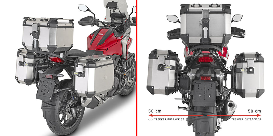 Honda NC 750 X [GIVI] - Stahlrohr-Seitenkofferträger PL ONE-FIT für die Trekker Outback MONOKEY® CAM-SIDE-Konfiguration