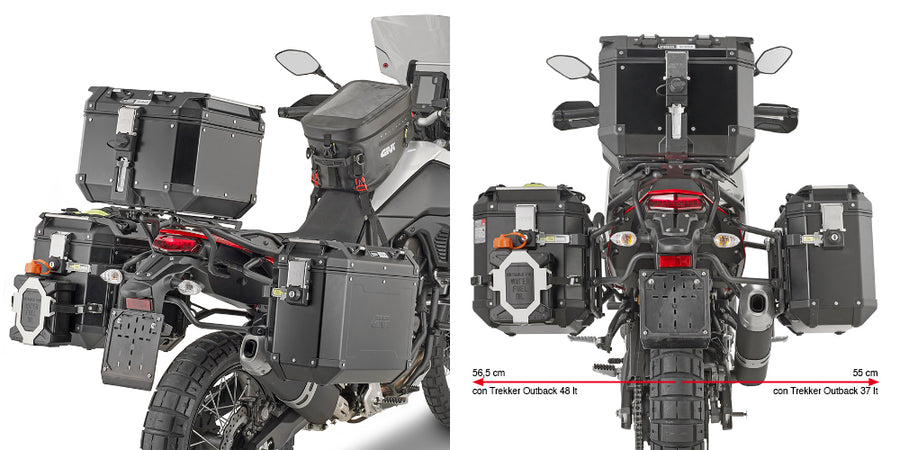 Yamaha Ténéré 700 World Raid [GIVI] - Stahlrohr-Seitenkofferträger PL ONE-FIT für die Trekker Outback MONOKEY®