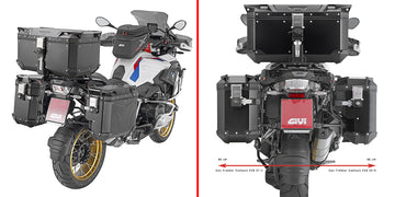 BMW R 1250 GS [GIVI] - Stahlrohr-Seitenkofferträger PL ONE-FIT mit rechtem seitlichem Versatz für die Trekker Outback