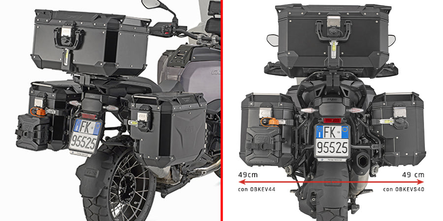 BMW R 1300 GS Adventure [GIVI] - Stahlrohr-Seitenkofferträger PL ONE-FIT mit rechtem seitlichem Versatz für die Trekker