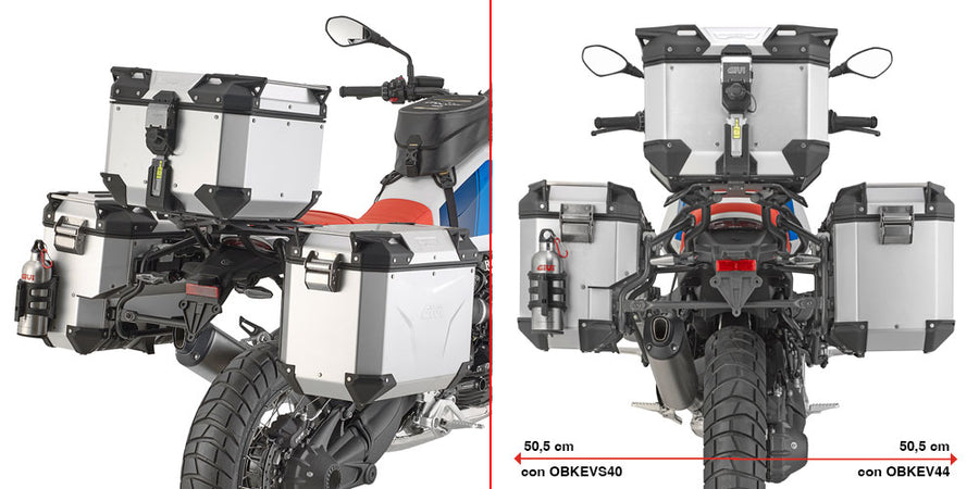 BMW R 12 G/S [GIVI] - Stahlrohr-Seitenkofferträger PL ONE-FIT mit rechtem seitlichem Versatz für die Trekker Outback