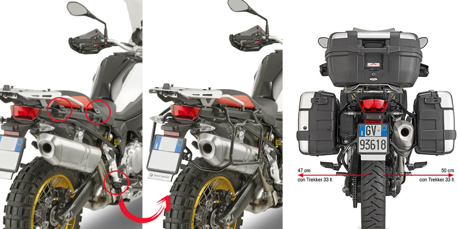 BMW F 800 GS [GIVI] - Removable side case carrier for MONOKEY® or RETRO FIT cases