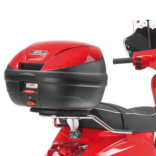 Piaggio Vespa S 50-125-150 [GIVI] - Topcase Träger chrom für MONOLOCK® Koffer benutzen Sie die im Koffer mitgelieferte