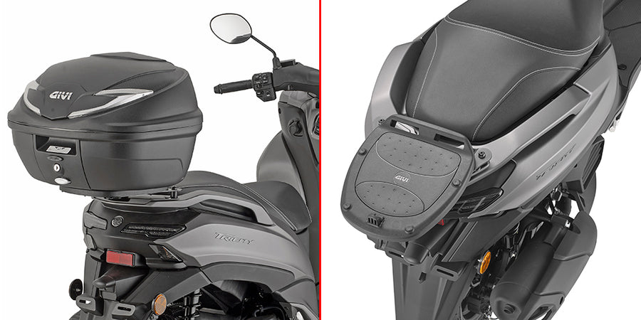 Yamaha Tricity 125 [GIVI] - Topcase Träger für MONOLOCK® Koffer benutzen Sie die im Koffer mitgelieferte MONOLOCK®