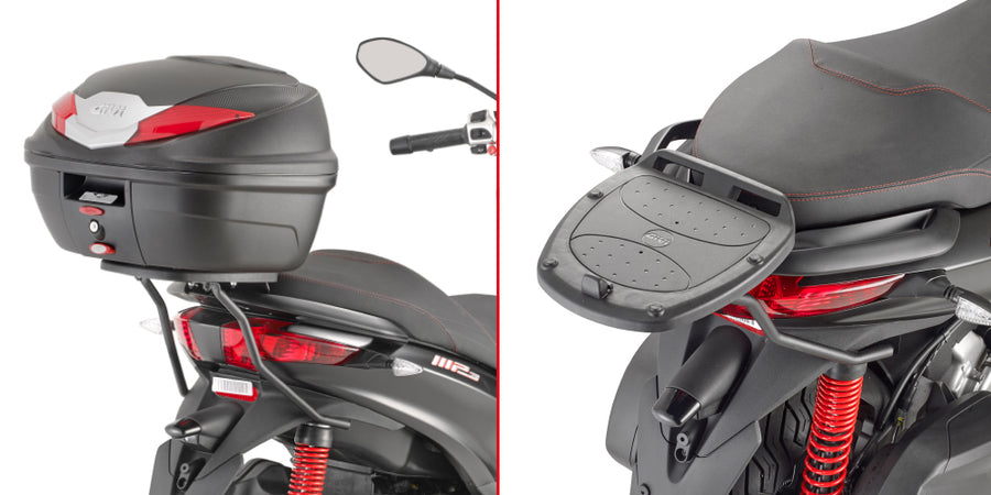 Piaggio Mp3 300 HPE [GIVI] - Topcase Träger für MONOLOCK® Koffer benutzen Sie die im Koffer mitgelieferte MONOLOCK®