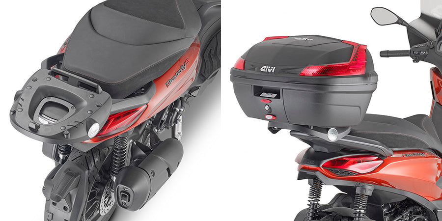 Piaggio Beverly 300-310-400 HPE [GIVI] - Topcase Träger für MONOLOCK® Koffer benutzen Sie die im Koffer mitgelieferte