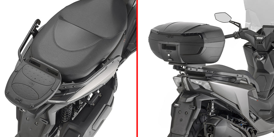 Kymco Downtown 350 GT [GIVI] - Topcase Träger für MONOLOCK® Koffer benutzen Sie die im Koffer mitgelieferte MONOLOCK®