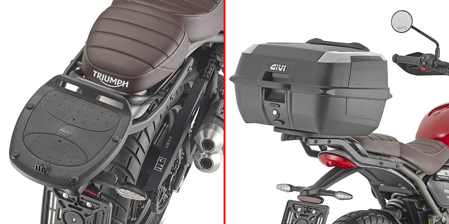 Triumph Speed 400 [GIVI] - Topcase Träger für MONOLOCK® Koffer benutzen Sie die im Koffer mitgelieferte MONOLOCK® Platte