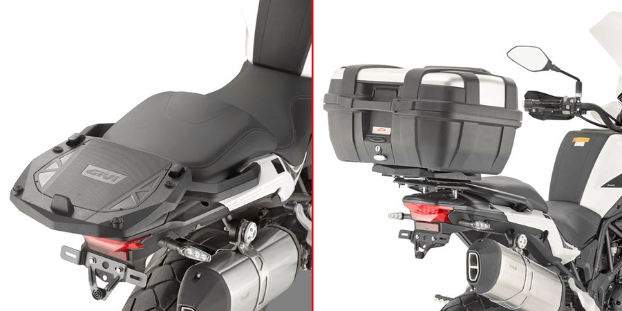 Benelli TRK 502 X [GIVI] - Topcase Träger für MONOKEY® oder MONOLOCK® Koffer für MONOKEY® Koffer benutzen Sie die Platte