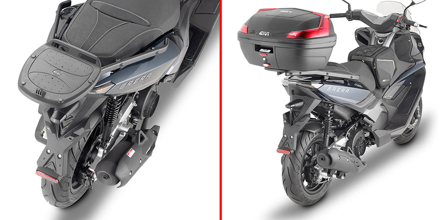 Kl Brera 125-300 [GIVI] - Topcase Träger für MONOLOCK® Koffer benutzen Sie die im Koffer mitgelieferte MONOLOCK® Platte