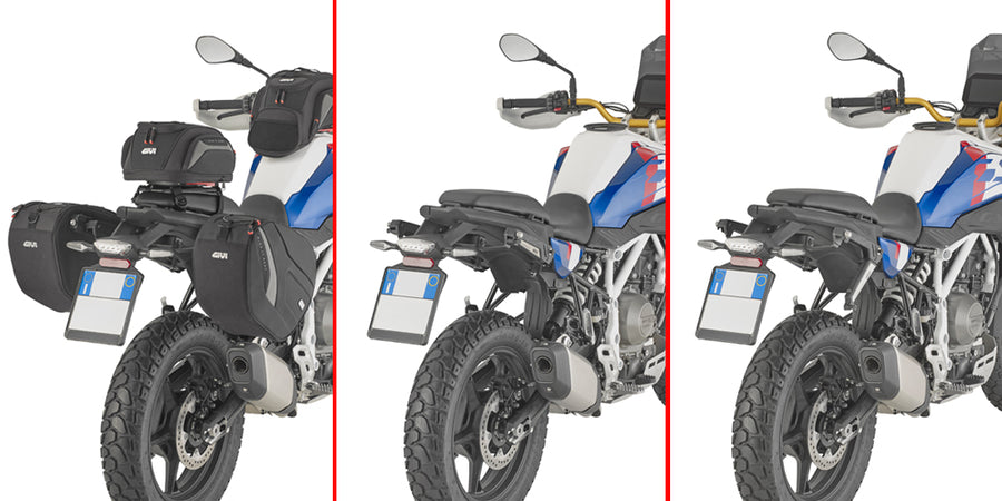 BMW F 450 GS [GIVI] - Pair of specific retractable stealth mounts made of fiberglass reinforced technopolymer with