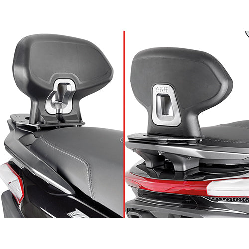 Piaggio MP3 HPE 400-400 Sport - 530 Exclusive [GIVI] - Passenger backrest assembly does not allow attachment