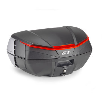 V49 AIR Monokey Topcase mit Wingflow System – schwarz, mit rotem Reflektor, 49 Liter