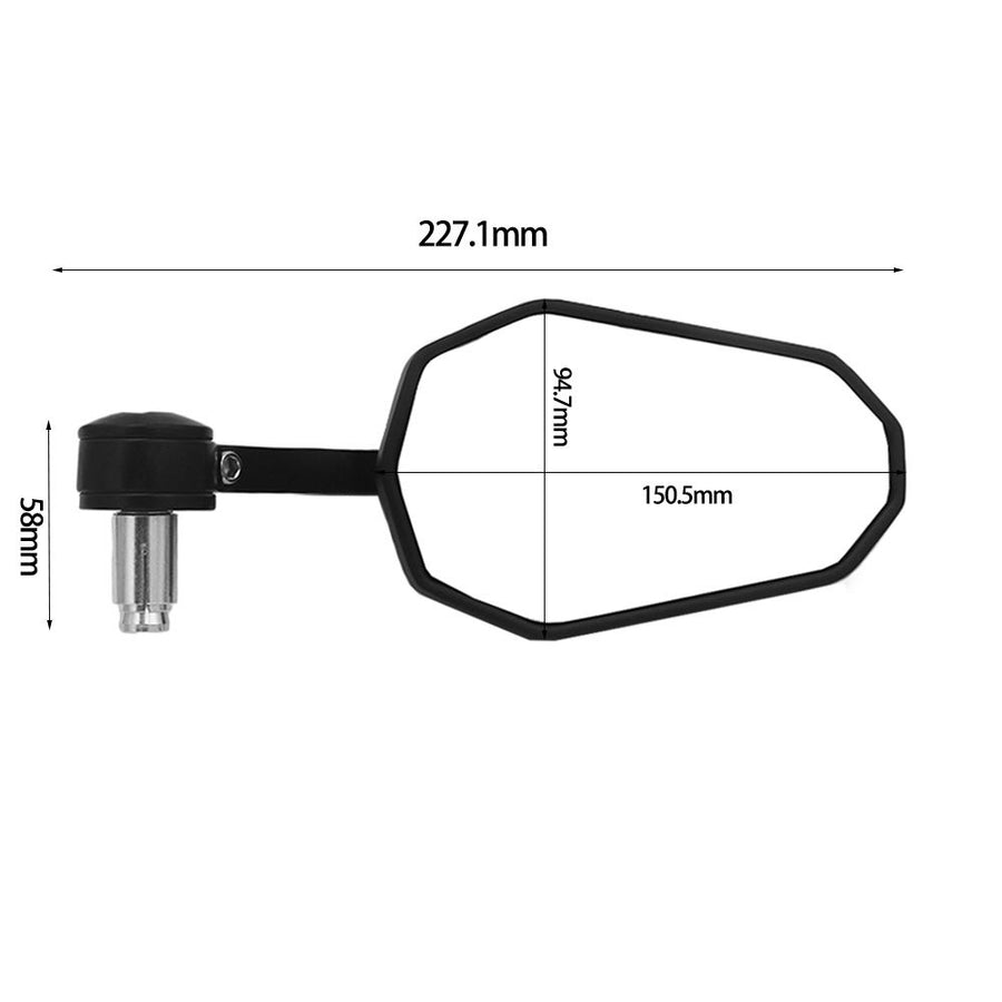 Handlebar end mirrors 2 pieces [E-mark] - Triumph Tiger 855i 900 955i 1050 1200