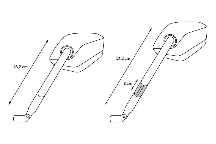 ducati monster 600 [SW-MOTECH] – sports mirror set, long mirror arm