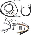 harley davidson flst [BURLY BRAND] - Complete Black Vinyl Handlebar Cable/Line Kit for Ape Hanger-2