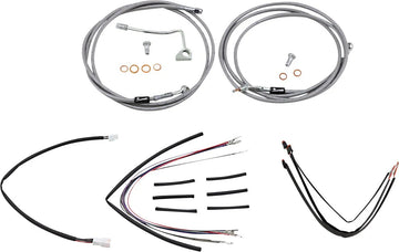 harley davidson fltruse [BURLY BRAND] - Complete stainless steel handlebar cable/brake line kit