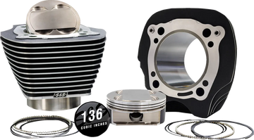 Harley-Davidson FXBR 1923 Softail Breakout 117 [2025] - 132" Hochverdichtungs- / 136" Big Bore Kit – Oberfläche: Schwarz, Hervorgehobene Lamellen – Merkmal: 0,00 cm³ Kuppelvolumen – Bild 1