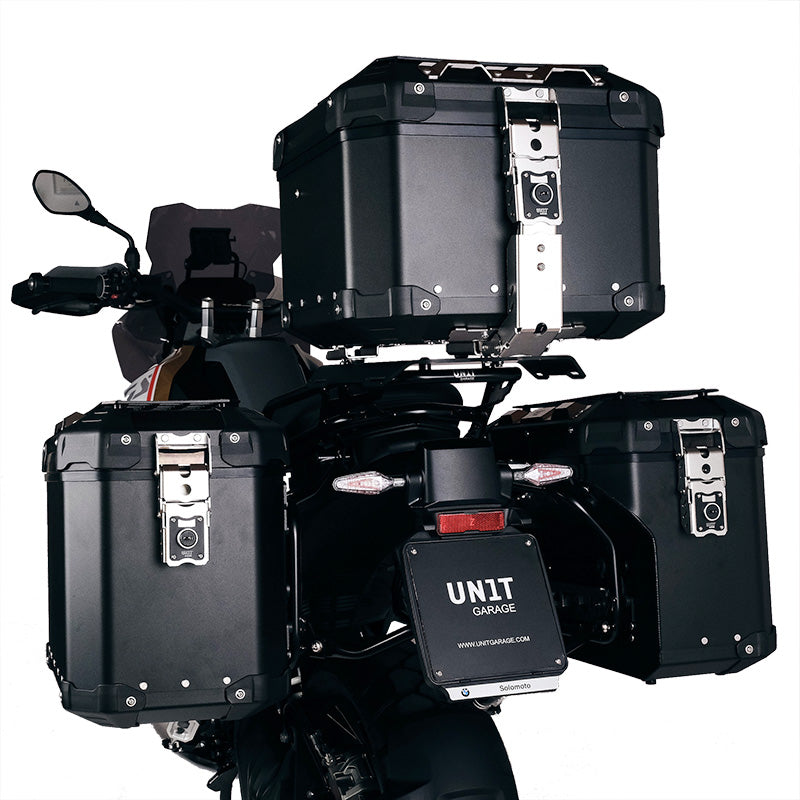 BMW R nineT 1200 Scrambler [2016-2023] - Atlas 44L Universal-Aluminium-Topcase + Atlas Top Case Platte für Gepäckablage