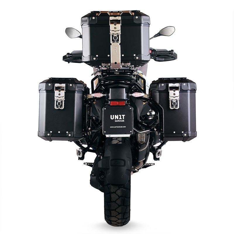 BMW R nineT 1200 Scrambler [2016-2023] - Atlas 44L Universal-Aluminium-Topcase + Atlas Top Case Platte für Gepäckablage