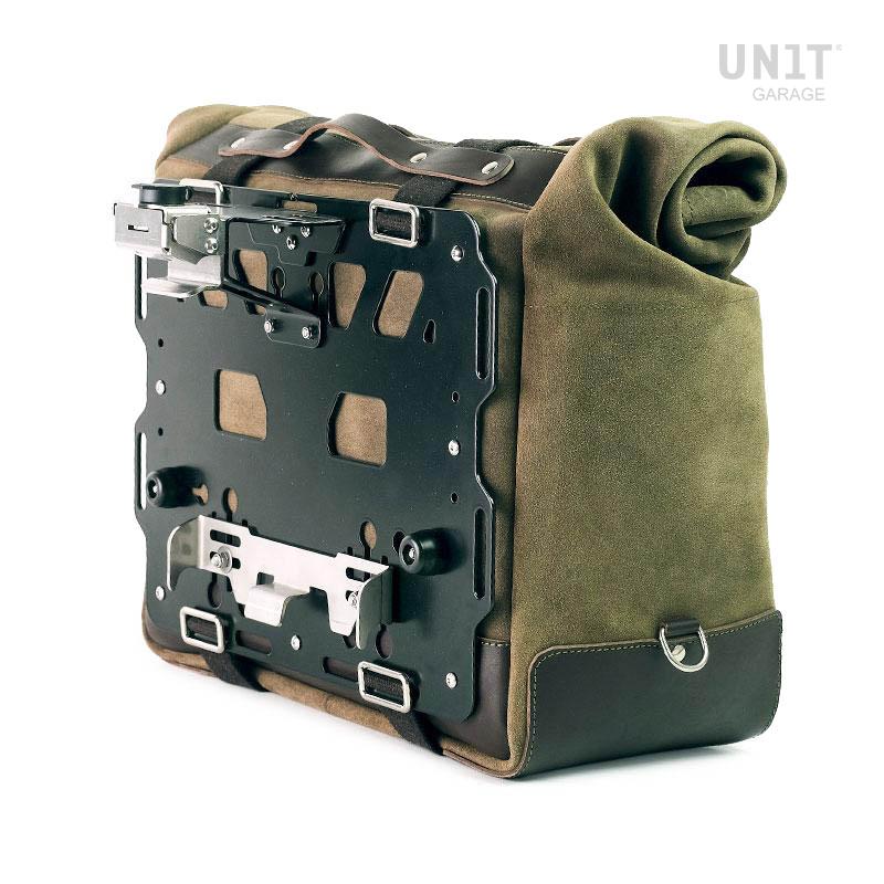 BMW R 1200 GS LC [2013-2018] - Cult side bag made of split leather 40L - 50L + aluminum plate (muffler side)