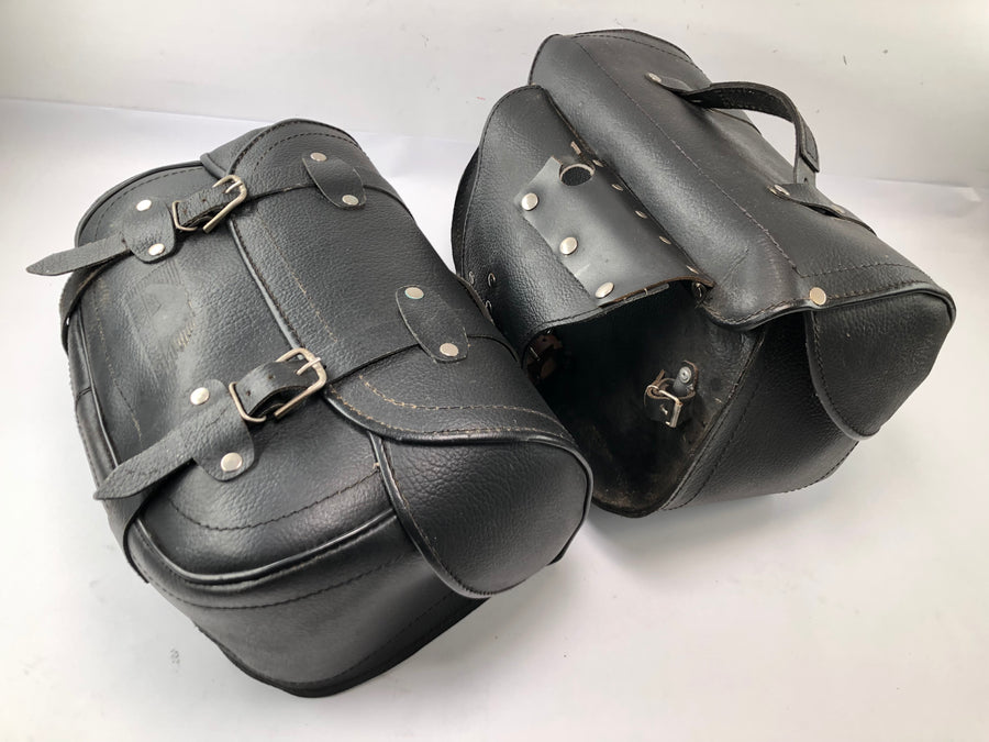 Saddlebags leather chopper panniers
