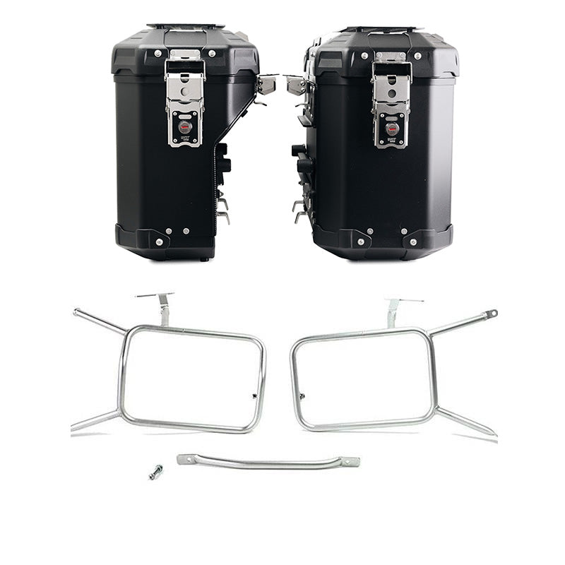 BMW R nineT 1200 Scrambler [2016-2023] - Atlas Aluminium-Taschenpaar 39L+32L + Atlas Aluminium Taschenrahmen
