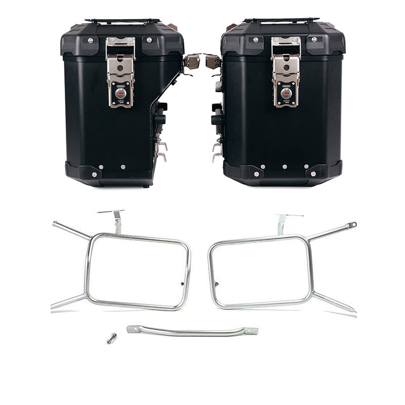 BMW R nineT 1200 Scrambler [2016-2023] - Atlas Aluminium-Seitenkoffer-Set 48L+41L + Rahmen für Taschen aus Aluminium Atlas