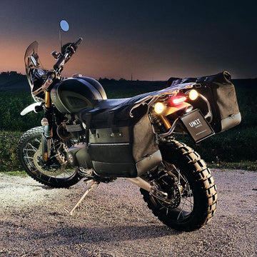 BMW F 900 GS Adventure [2024-] - Paar Cult-Seitentaschen aus Spaltleder 40L - 50L + Aluminiumplatte