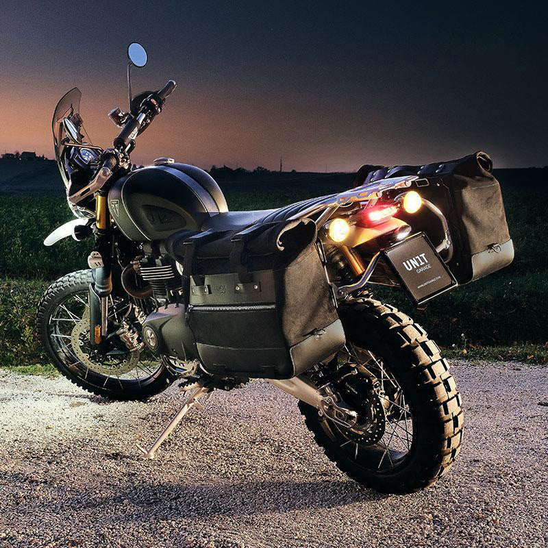 BMW R nineT 1200 Racer [2017-2020] - Paar Cult-Seitentaschen aus Spaltleder 40L - 50L + Aluminiumplatte