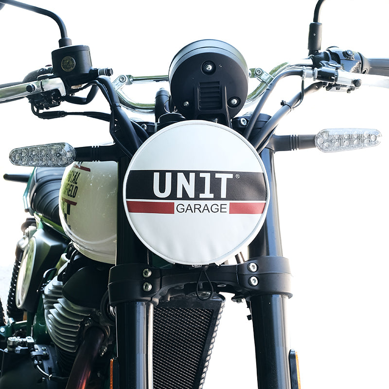 BMW R nineT 1200 Pure [2017-2023] - Scheinwerferabdeckung aus Leder mit Logo