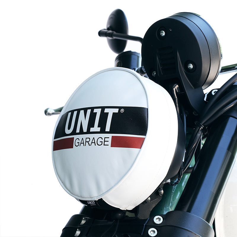 BMW R nineT 1200 Pure [2017-2023] - Scheinwerferabdeckung aus Leder mit Logo