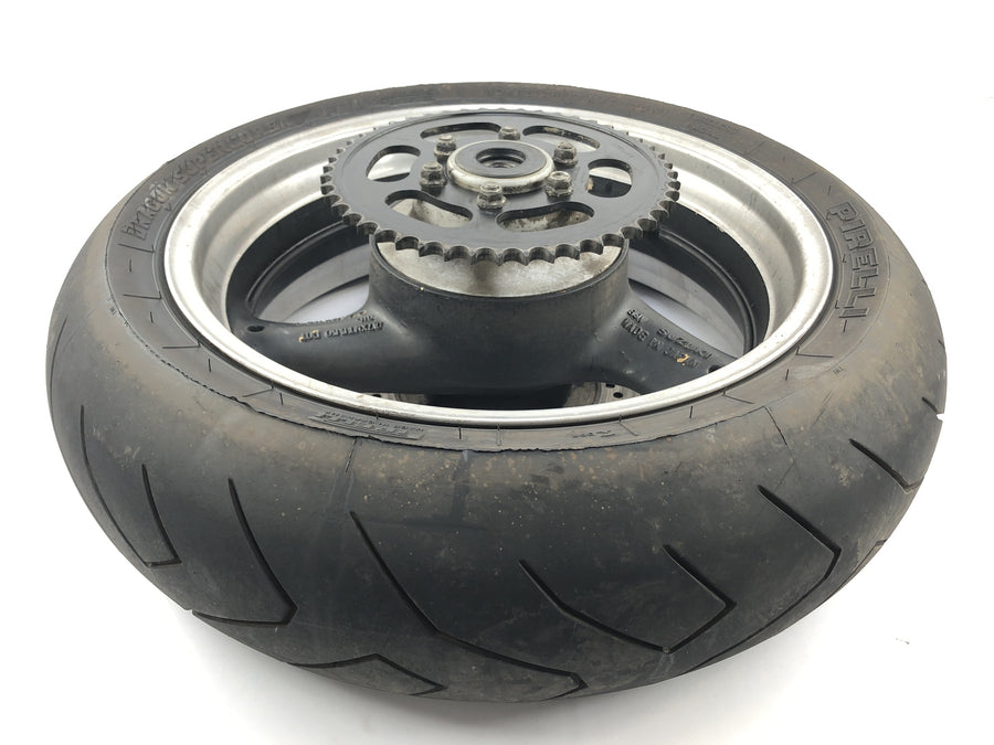 Suzuki GSX R 1100 GV73B [1990] - rear wheel wheel rim at the back with brake disc and chain wheel