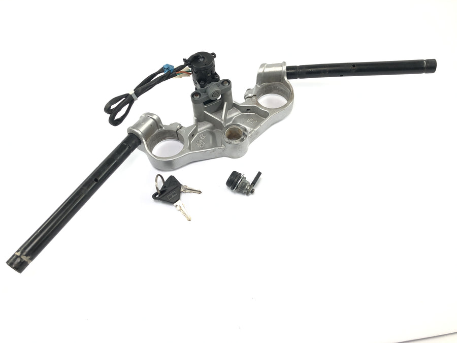 Aprilia RS 125 TW [2017] - top fork bridge with handlebar stub ignition lock and seat lock
