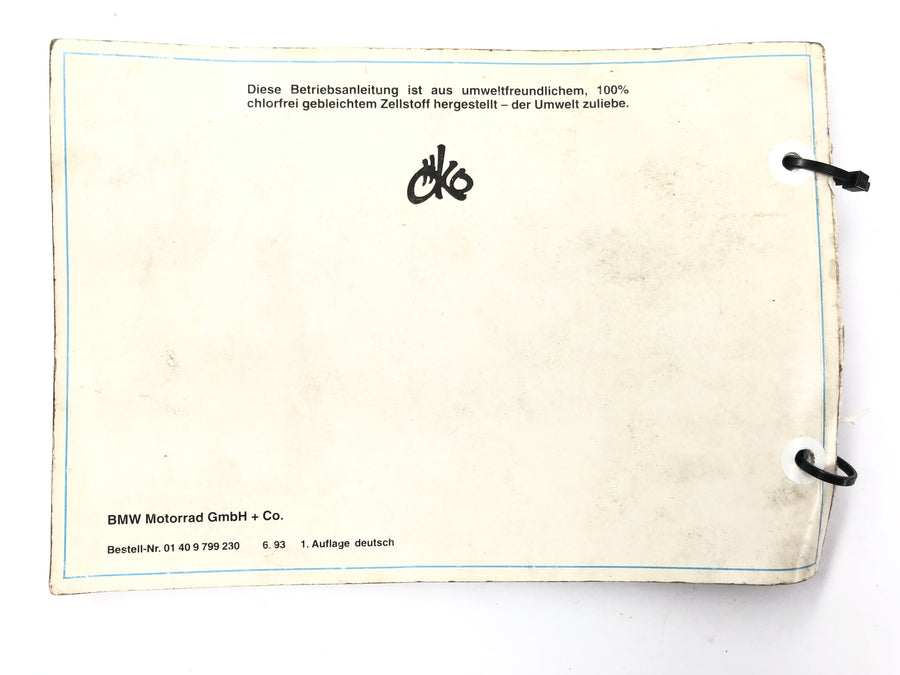 BMW K 1100 RS [1991] - operating instructions for operating instructions