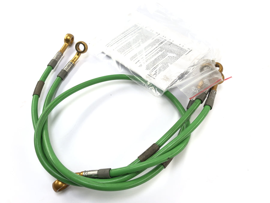 Kawasaki Z 1000 ZRT00A [2006] - Brake lines steel braided green front and rear with ABE