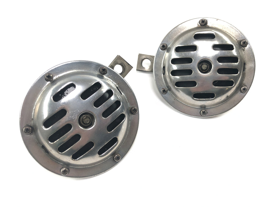 Laverda 1000 [1978] - Horn Signal Horn Double Horn Chrome Round Retro Pair