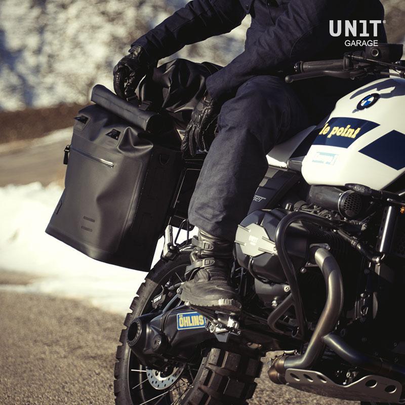 BMW R nineT 1200 Scrambler [2016-2023] - Khali Seitentasche aus TPU 35L - 45L + Aluminiumplatte mit rechtem Rahmen