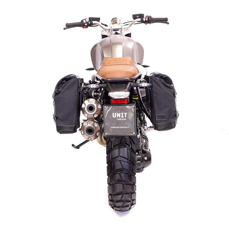 BMW R nineT 1200 Scrambler [2016-2023] - Zwei Seitentaschen aus Canvas + Doppelrahmen