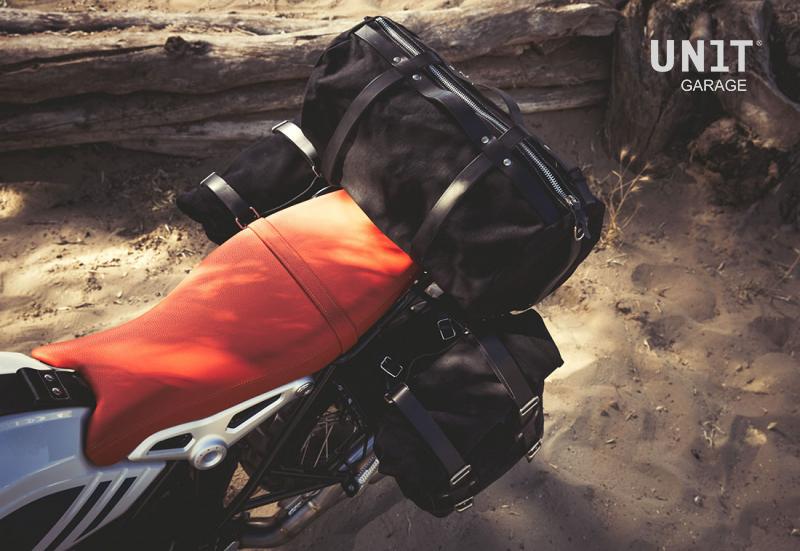 BMW R nineT 1200 Scrambler [2016-2023] - Zwei 22-30-Liter-Scram-Seitentaschen aus Segeltuch + doppelter -Rahmen