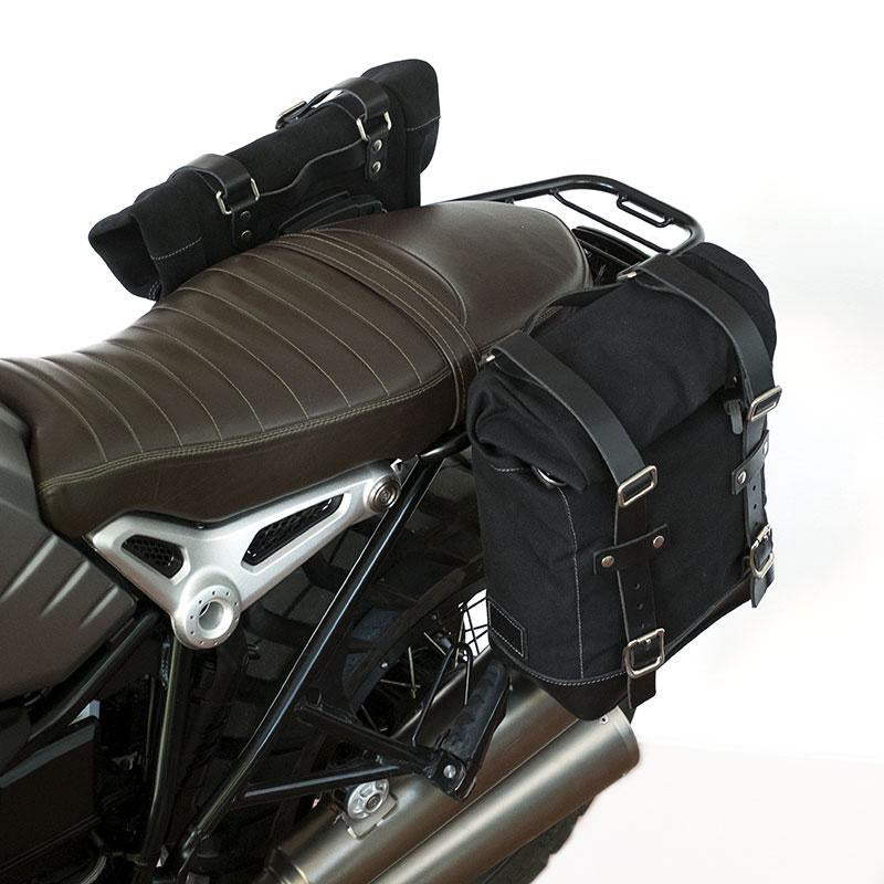 BMW R nineT 1200 Pure [2017-2023] - Zwei Seitentaschen Scram in Canvas 22L-30L + doppelter symmetrischer -Rahmen