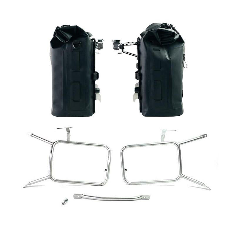 BMW R nineT 1200 Scrambler [2016-2023] - Zwei Khali-Seitentaschen aus TPU 35L - 45L + Paar Aluminiumplatten mit -Rahmen