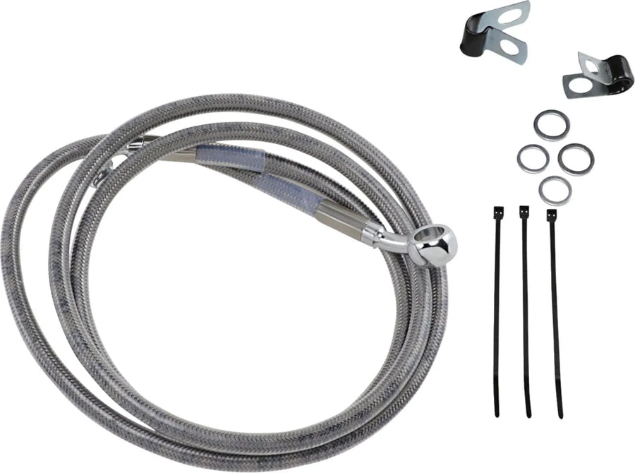 harley davidson fxsts [DRAG SPECIALTIES] - Extended Stainless Steel Brake Line Kit