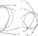 harley davidson flhtcu [BURLY BRAND] - Complete stainless steel handlebar cable/brake line kit-1