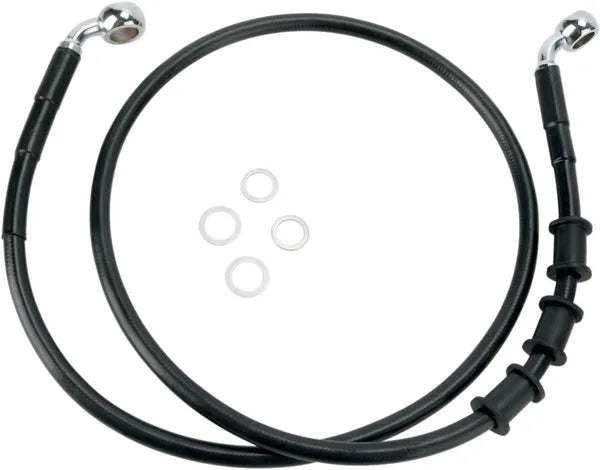 Harley Davidson FLS [DRAG SPECIALTIES] – Verlängertes Bremsleitungs-Kit aus schwarzem Vinyl