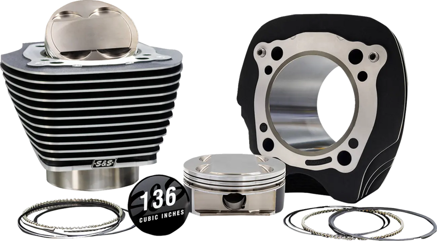 Harley-Davidson FLHCS 1923 Softail Heritage Classic 117 [2025] - 132" Hochverdichtungs- / 136" Big Bore Kit – Oberfläche: Schwarz, Hervorgehobene Lamellen – Merkmal: +8,5 cm³ Kuppelvolumen – Bild 1