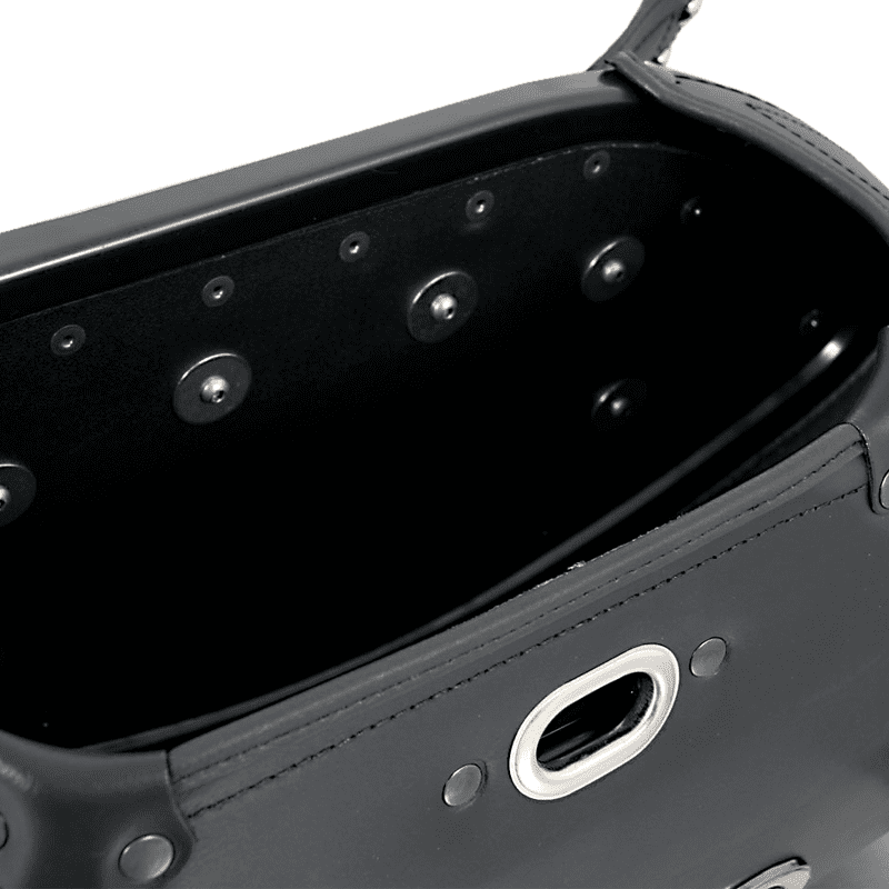 Motorcycle bag [Hepco & Becker] - leather Buffalo black right - tube pannier holder