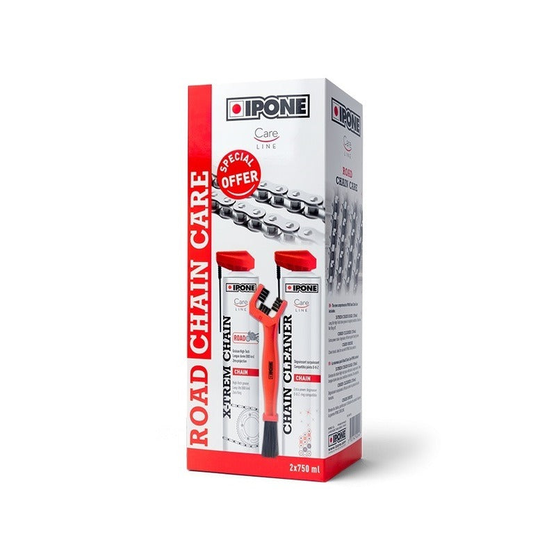 IPONE Chain Care Pack Road – chain care set with cleaner, spray & brush